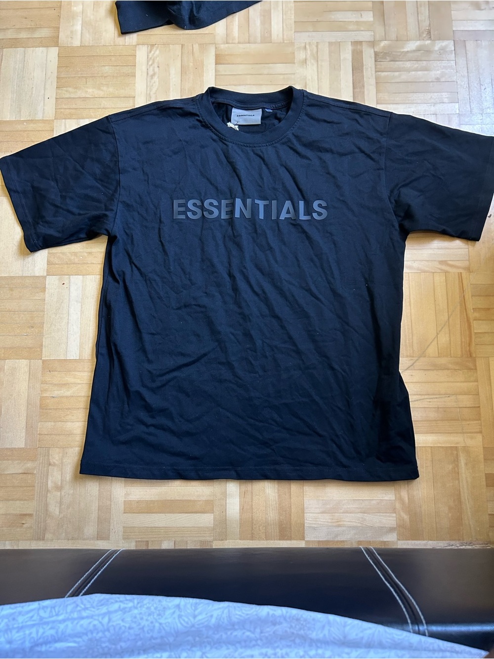 Essentials Black Logo Short Sleeve Tee